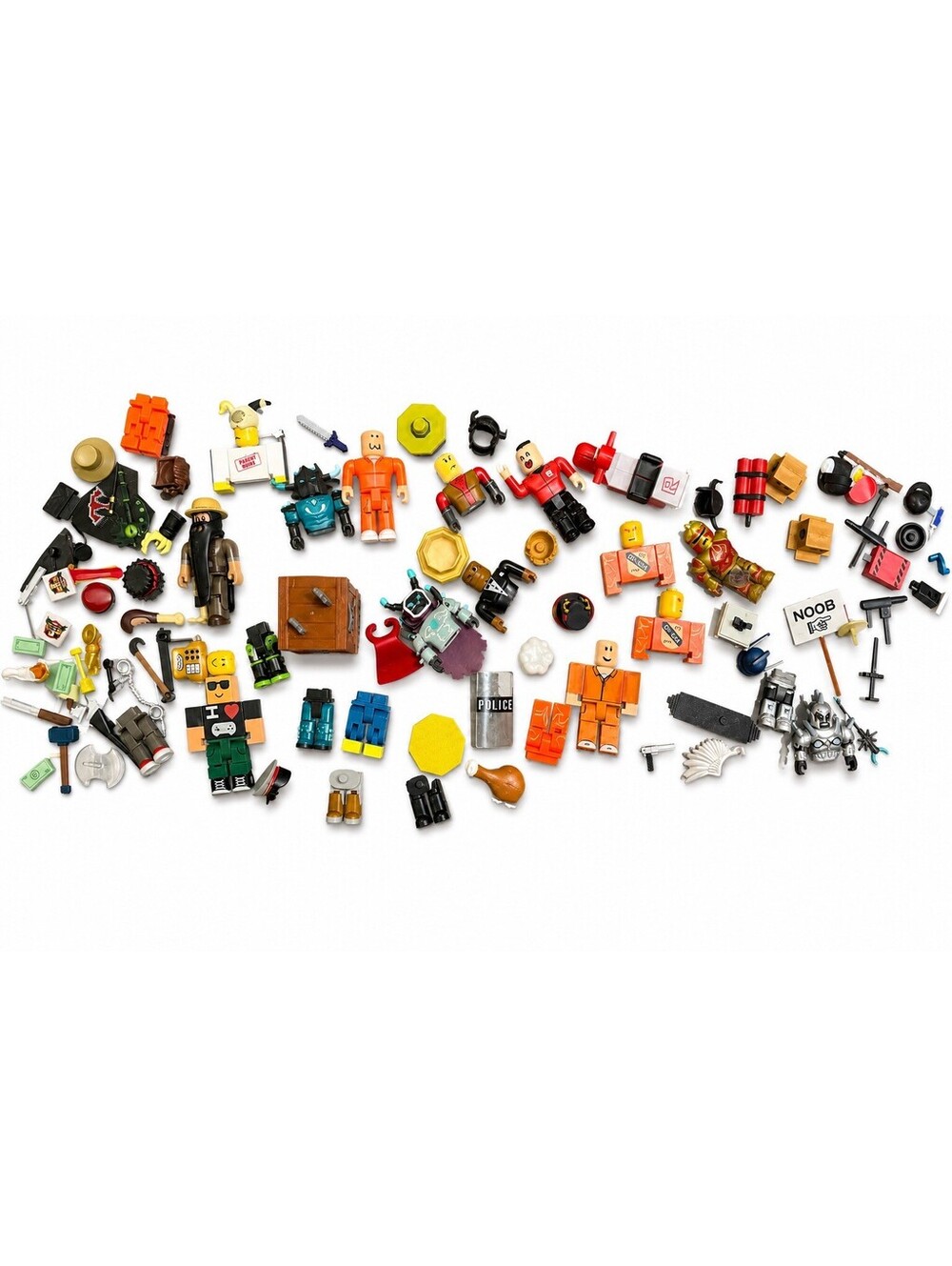 Mixed Lot Roblox Action Mini Figures & Accessories Weapons Replacement Parts